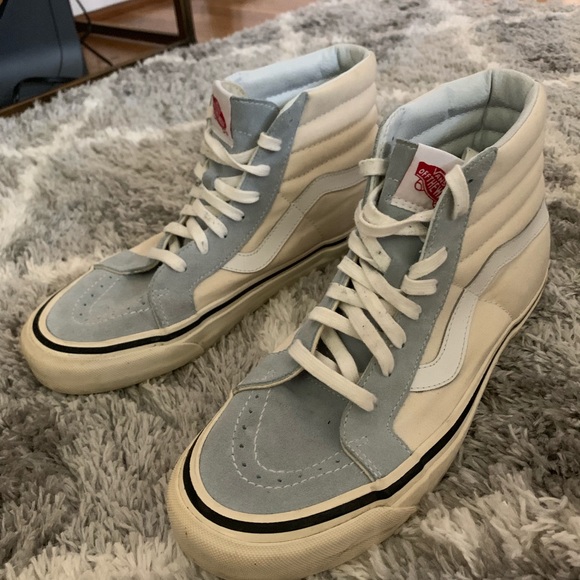 Vans Other - Cream and baby blue high top vans